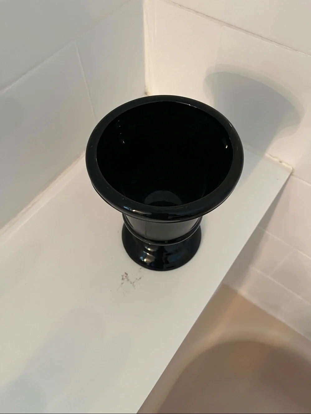 Opaque Black Colored Glass Vase